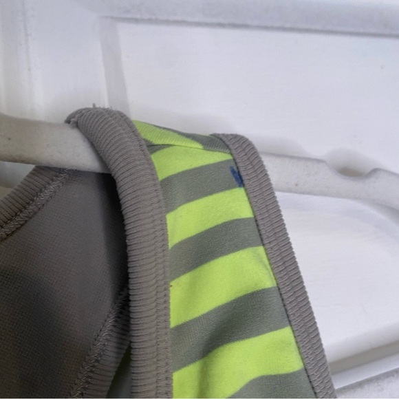 Athleta Lime Green & Grey Racerback Built In Sports Bra Tank Size Large - Picture 6 of 6